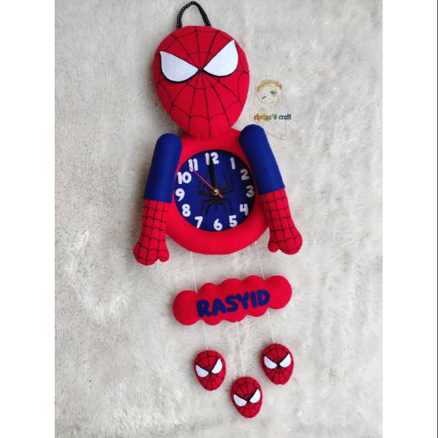 Jam dinding flanel,jam karakter,jam flanel