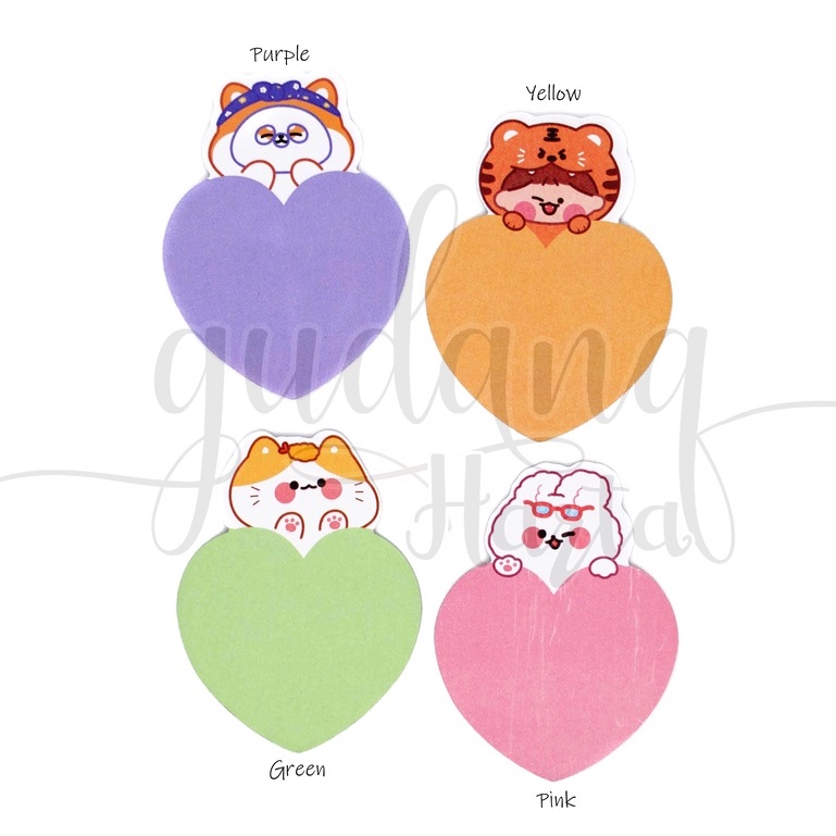 Sticky Notes I Heart Animal Notes Motif Cat Dog Rabbit GH 301117