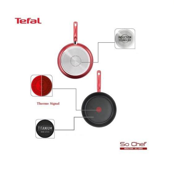 Promo Tefal So Chef Frypan 24 Cm Titanium - Wajan Anti Lengket -Teflon Tefal Hemat