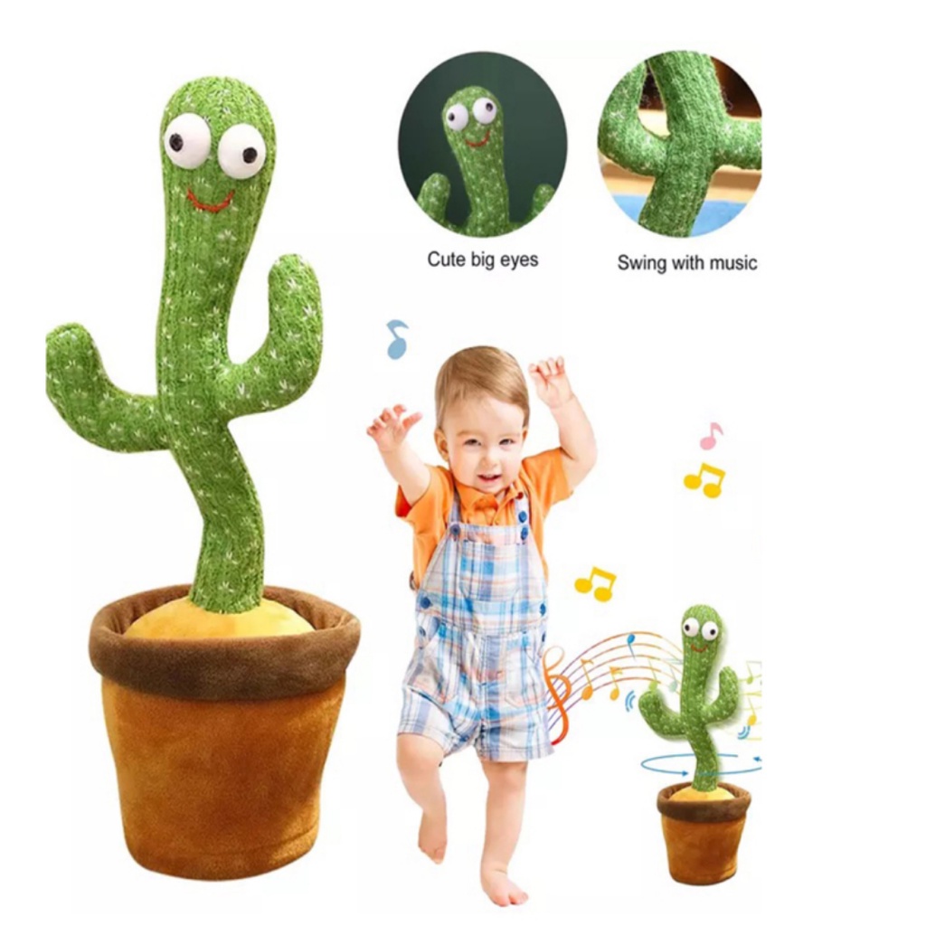 Boneka Kaktus Goyang dan Bicara Dancing Cactus Dancing Kaktus Bisa Bicara boneka kaktus Bisa Bicara