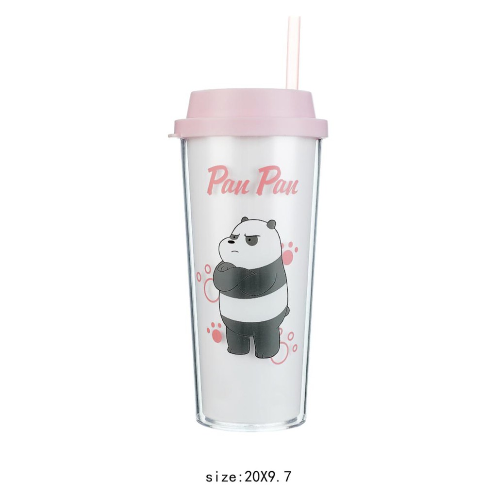 Miniso Bottle We Barre Bears Double Layer Straw 550ML Tumber Botol WBB