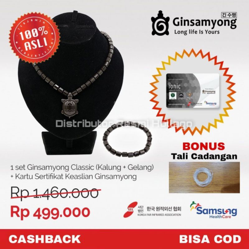 PROMO HEBOH  GINSAMYONG CLASSIC / KLASIK Kalung Terapi Kesehatan dijamin RESMI DAN ASLI 100%