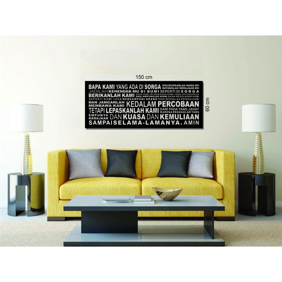 Lukisan Hiasan Dinding Plat Laser Doa Bapa Kami Kristen Horisontal