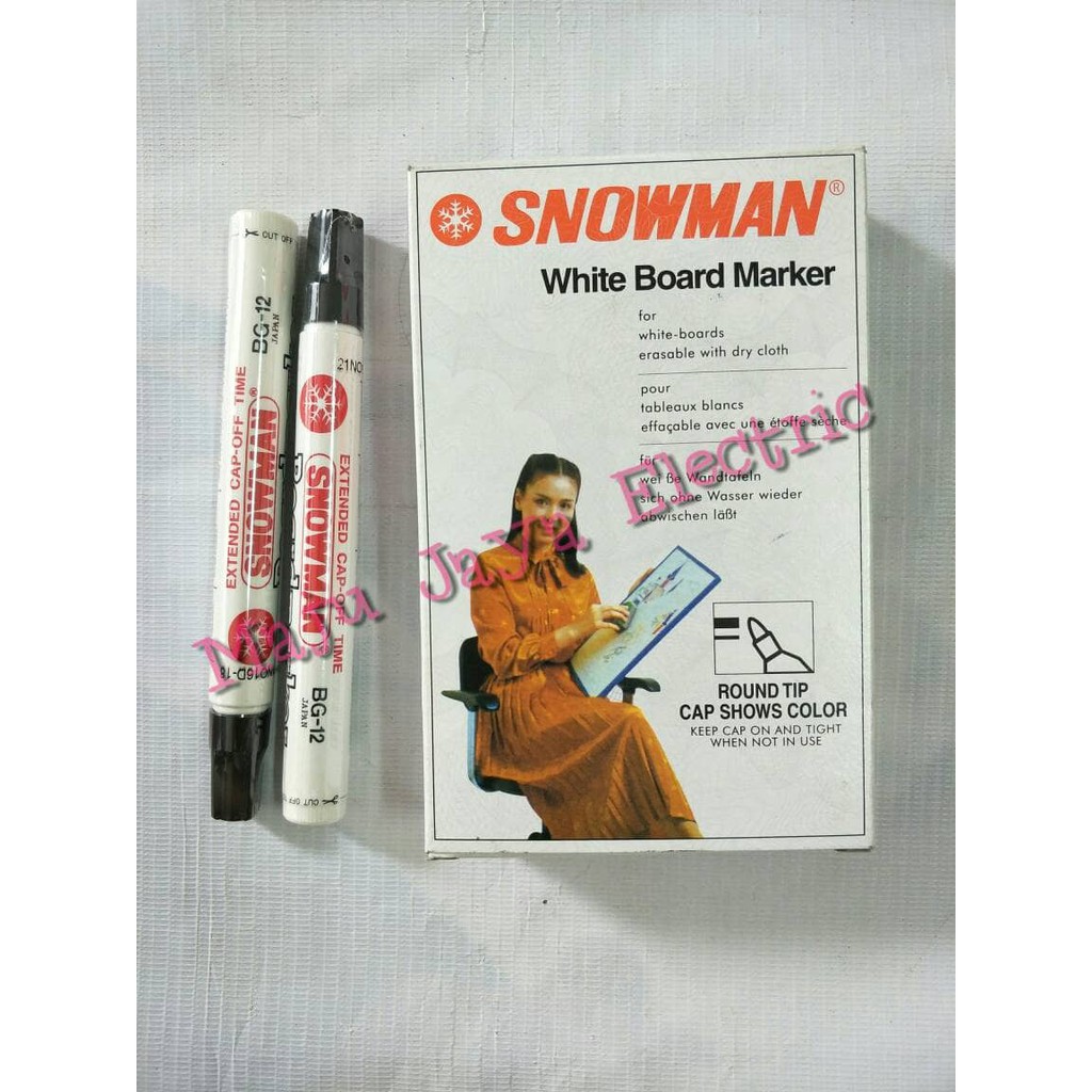 

Jual Spidol Papan Tulis Snowman WhiteBoard Marker Dapat Dihapus BG-12 BG12 LS1