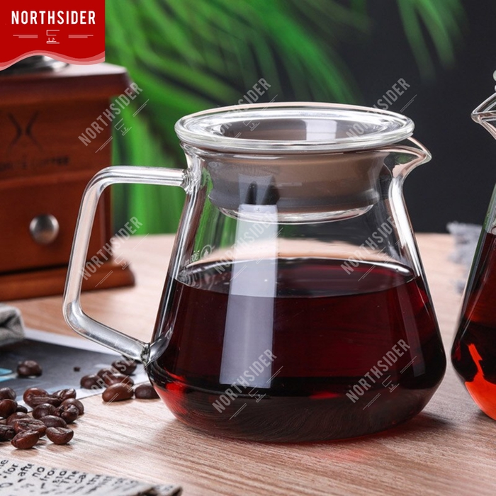 COFFEE SERVER KOPI BOROSILICATE GLASS POUR OVER 400ML &amp; 500ML with LID