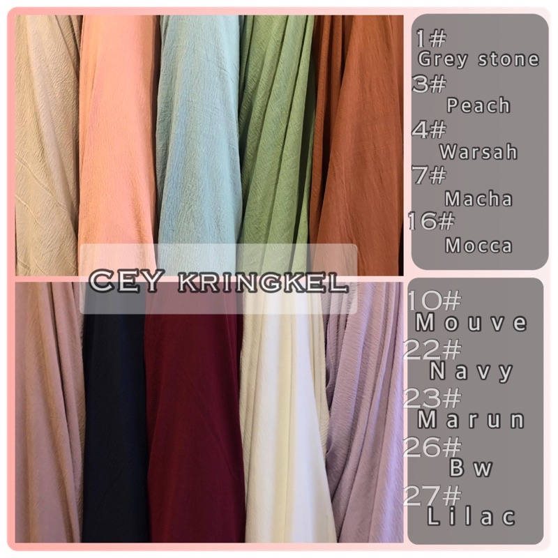 Kain Cey Crinkle Quallity / Cey Crinkle Airflow Strecht / Kringkel Airflow Melar / Crincle Polos