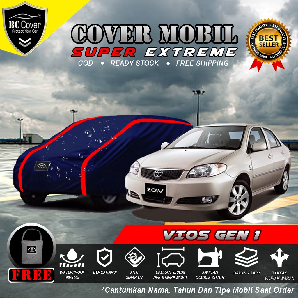 Body Cover Mobil Vios Limo Gen 1 Outdoor Waterproof / Sarung Mobil Toyota Vios Waterproof / Selimut Tutup Sedan Vios Gen 1 Penutup Mantol Kerudung Mantel Vios Waterproof Outdoor Anti Air