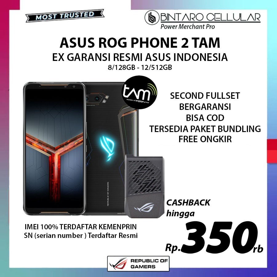 ASUS ROG PHONE 3 / 2 5G 8GB/128GB 12GB/256GB GARANSI RESMI TAM 8GB/128GB 12GB/256GB
