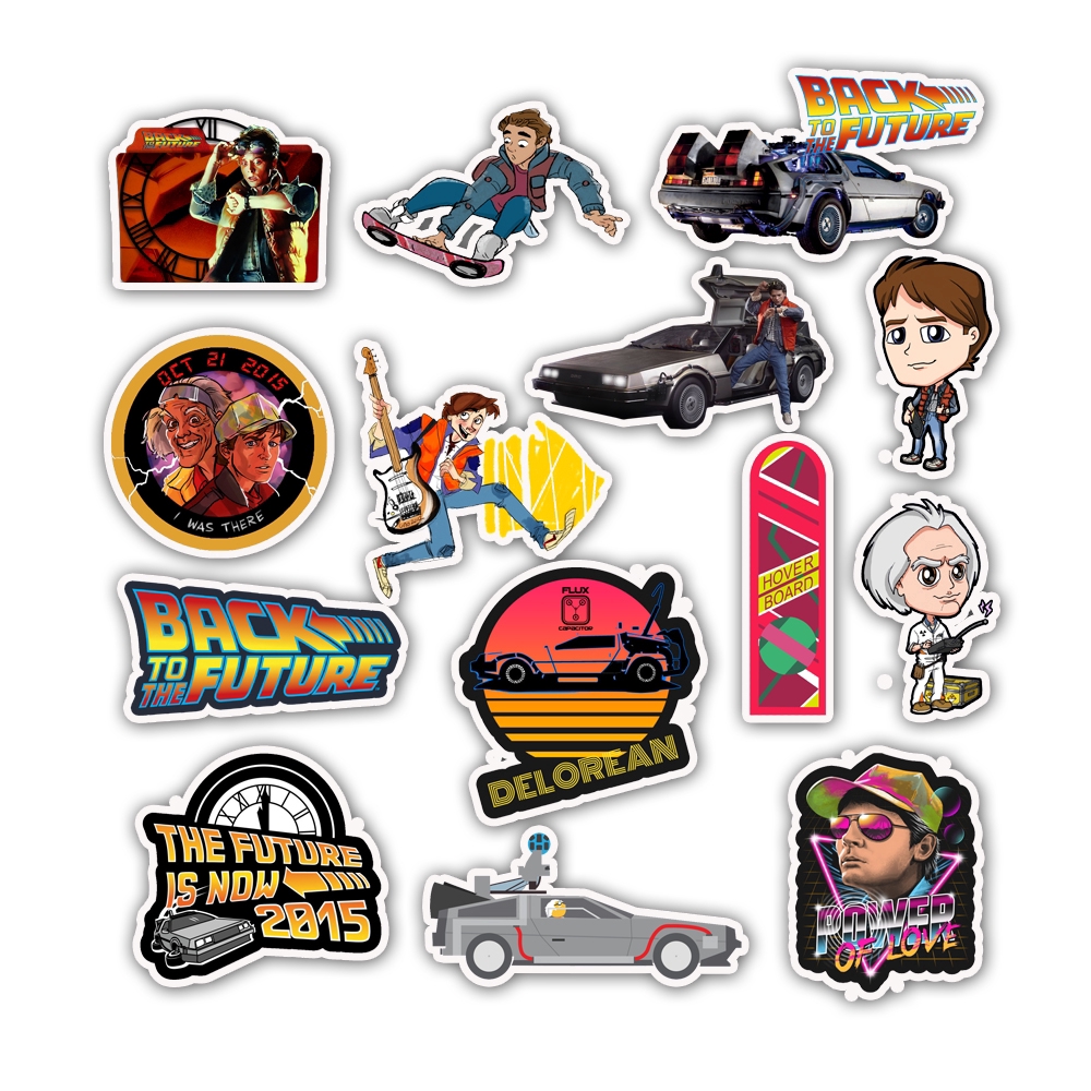 50pcs Classic Graffiti Film Stickers Back To The Future For Mobile / Laptop / Motorcycle