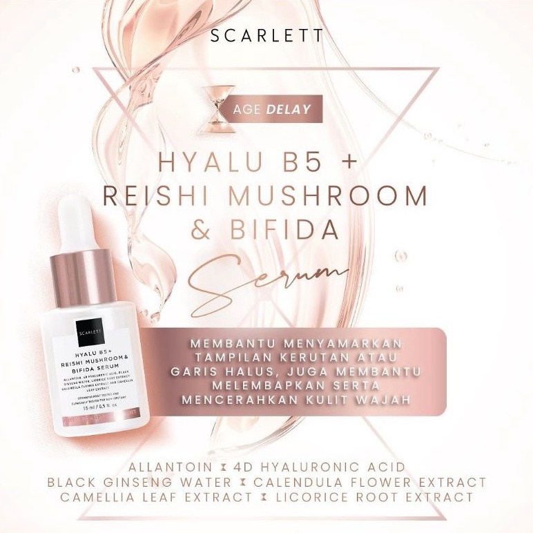 SCARLETT Hyalu B5 + Reishi Mushroom &amp; Bifida Serum 15ml