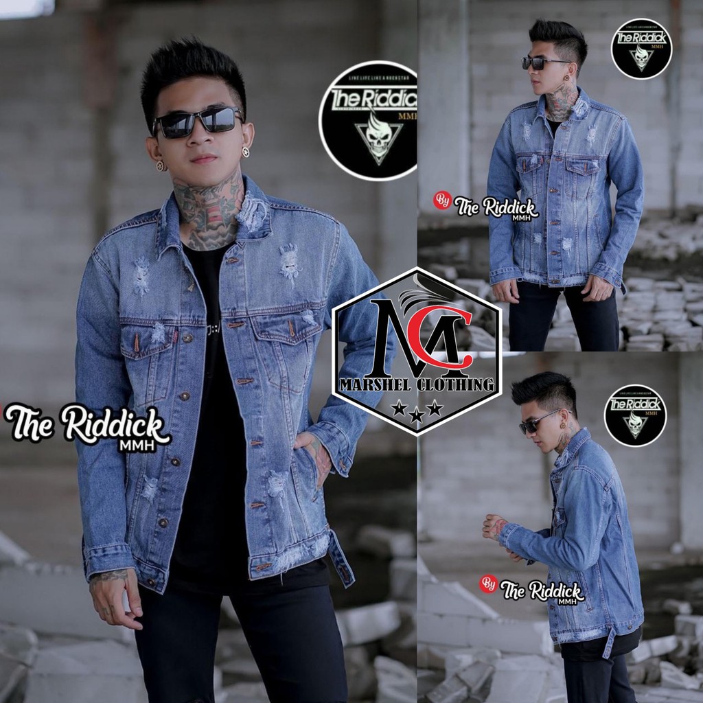 RCL - JAKET JEANS SOBEK EXTREME RIPPED PILIH VARIASI / BLACKSTONE / LIGHTWASH / GREY / RETROWASH