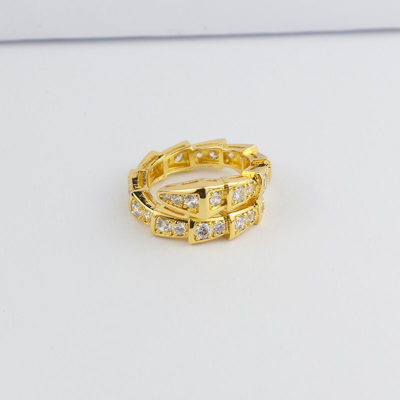 Serpentine Cincin Motif Kulit Ular Hias Berlian Imitasi Ala Harajuku Untuk Wanita