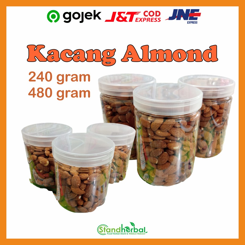 

kacang almond kupas original 240-480 gram