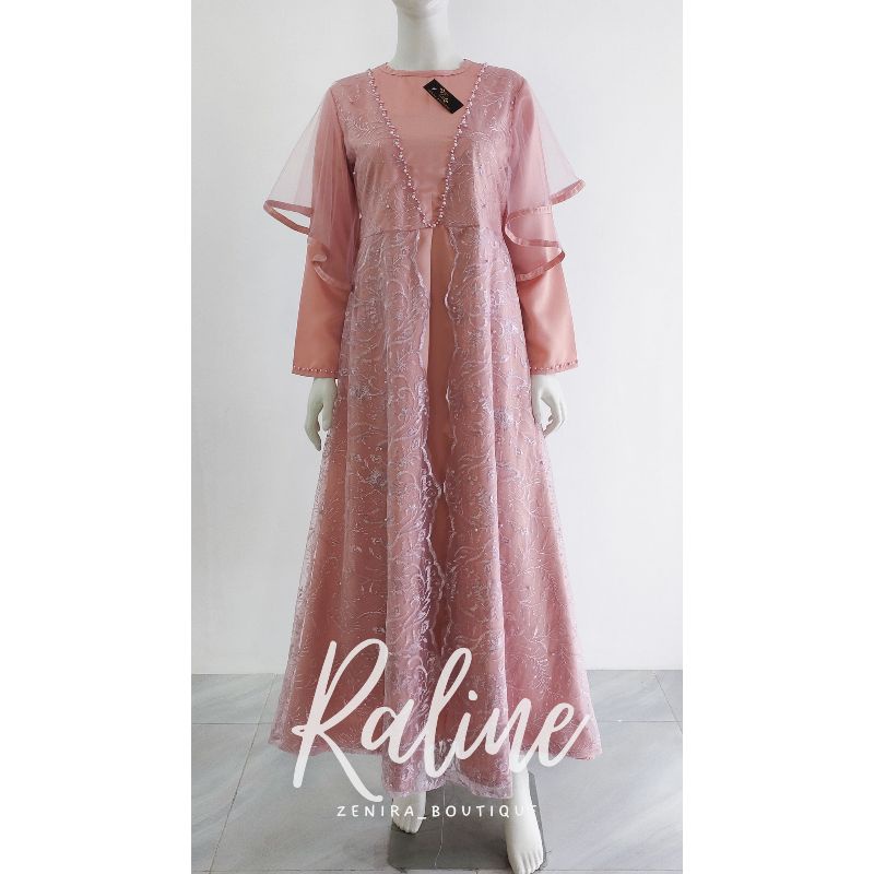 RALINE GAUN PESTA / Full Tulle bordir aplikasi payet / baju kondangan / wisuda / bridesmaids