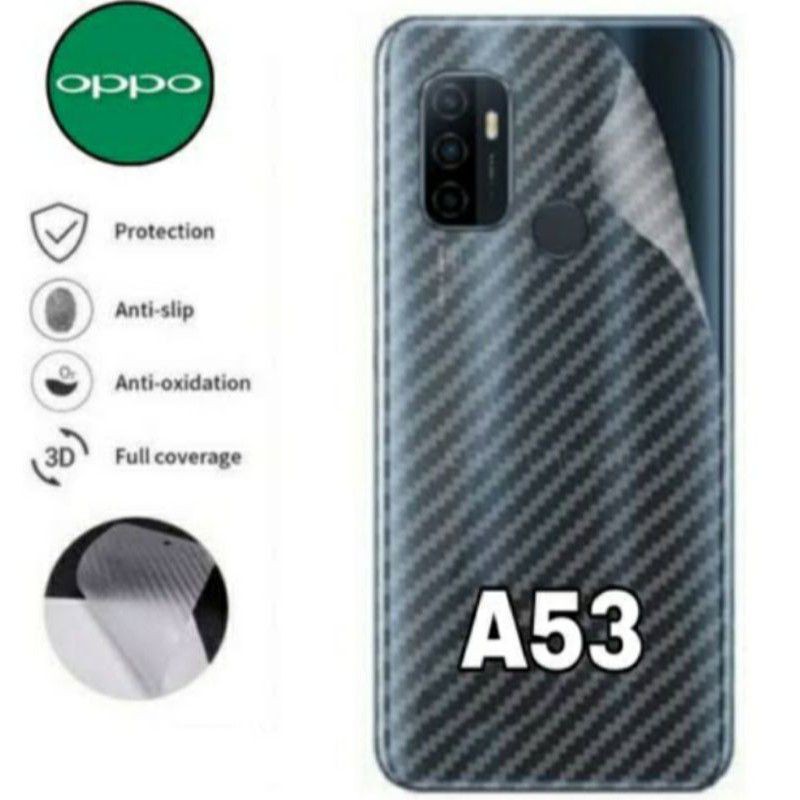 GARSKIN CARBON OPPO A15 NEW/SKIN CARBON SAVE BACK CASING HANPHONE OPPO A15