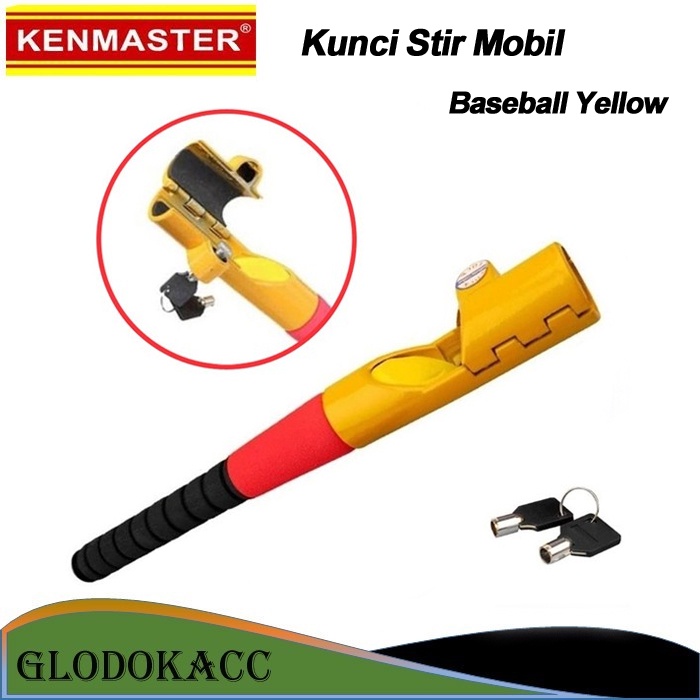 Kunci Stir 6036 / Kenmaster Kunci Pengaman Stir Mobil, Baseball Yellow