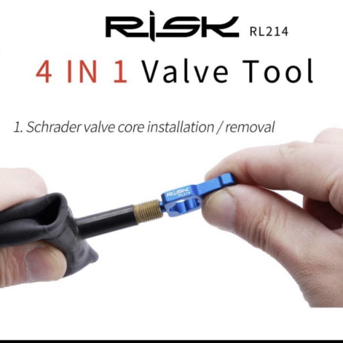 RISK kunci pas pentil Sepeda 4 in1 bike valve schrader presta RL-214