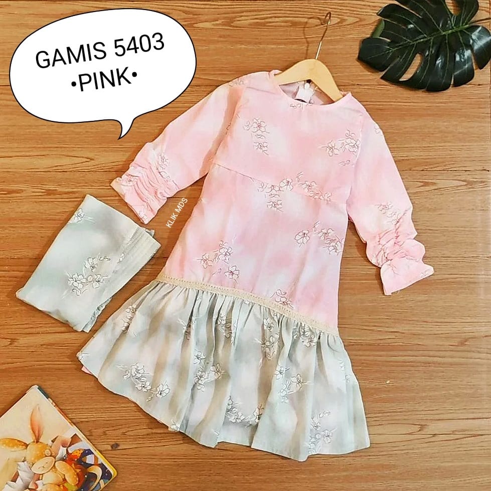 Baju Muslim Anak Perempuan Dress Gamis Kode 5403 Free Kerudung / Usia 2-5 Tahun