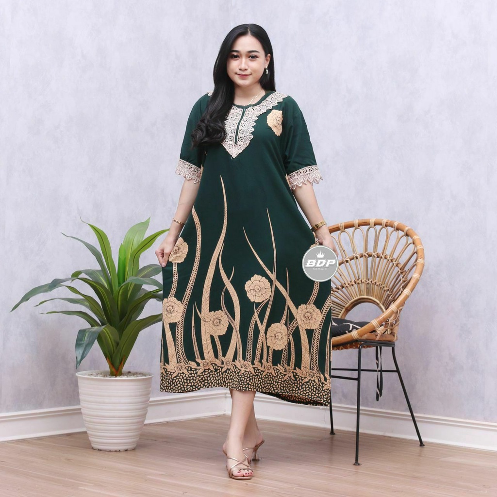 Temukan DASTER ARAB ZEEMA | RAYON SUPER GRADE A | RESLETING DEPAN BUSUI | RENDA MILO-Ilalang hijau botol
