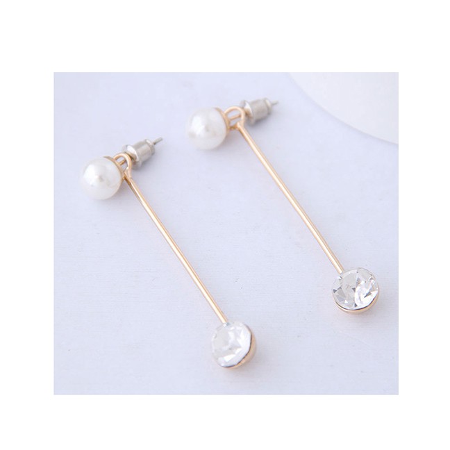 LRC Anting Tusuk Fashion Gold Pearl Earrings A57432