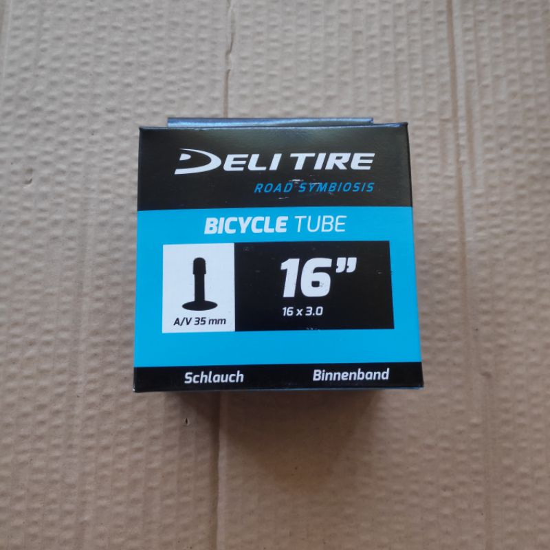 Bicycle Tube Deli 16 x 3.0 Schrader. 1 biji. Ban Dalam  Sepeda 16x3.0
