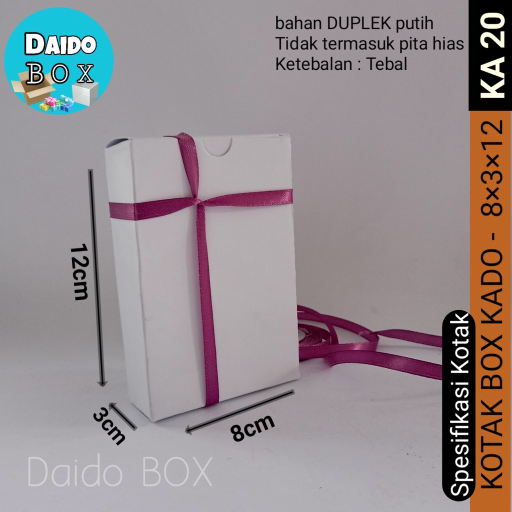 

ISI 36 BIJI Kotak Kado Murah Putih 8x12 Ka20 | Kardus Box Dus Souvenir Aksesoris