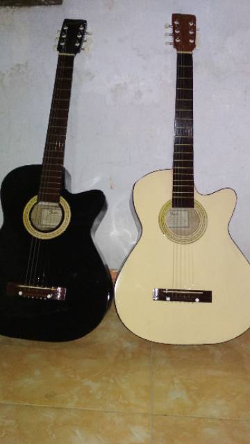 Gitar Akustik Pemula Murah Tanem Besi Bonus pik free packing kayu