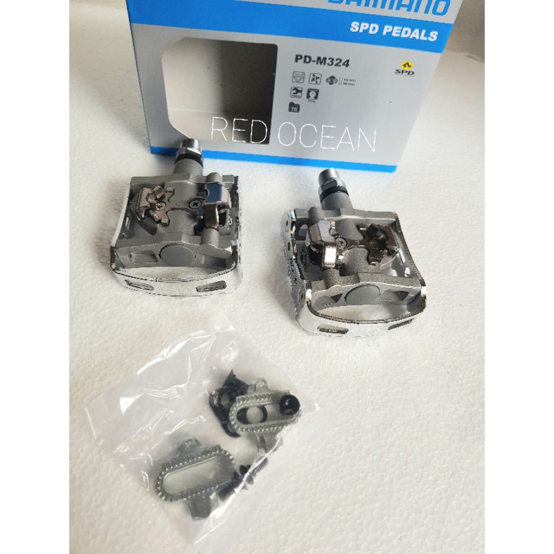 shimano pedal m324 M 324 silver with cleat sh56