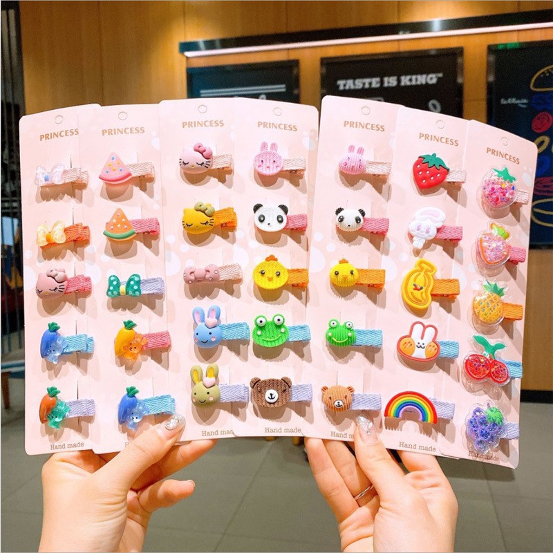 (Pimenova) 5pcs/set Kids Baby Girl Cute Cartoon Hair Clip Girls Hair Accessories