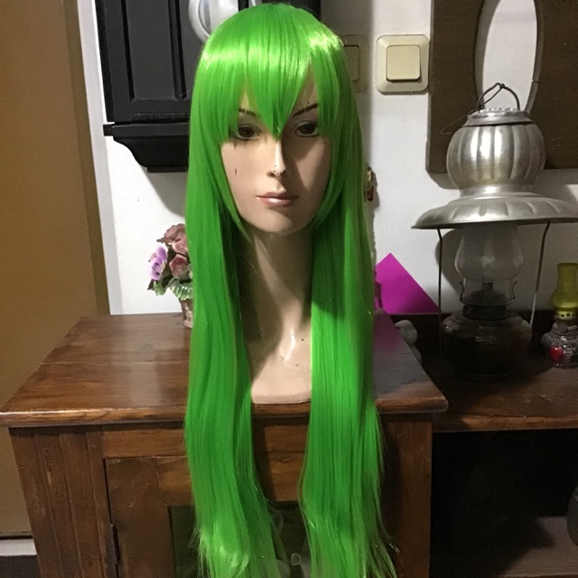 Enkidu kingu 80-100cm wig Cosplay Fate Grand Order FGO wig base hijau green grass code geass C.C