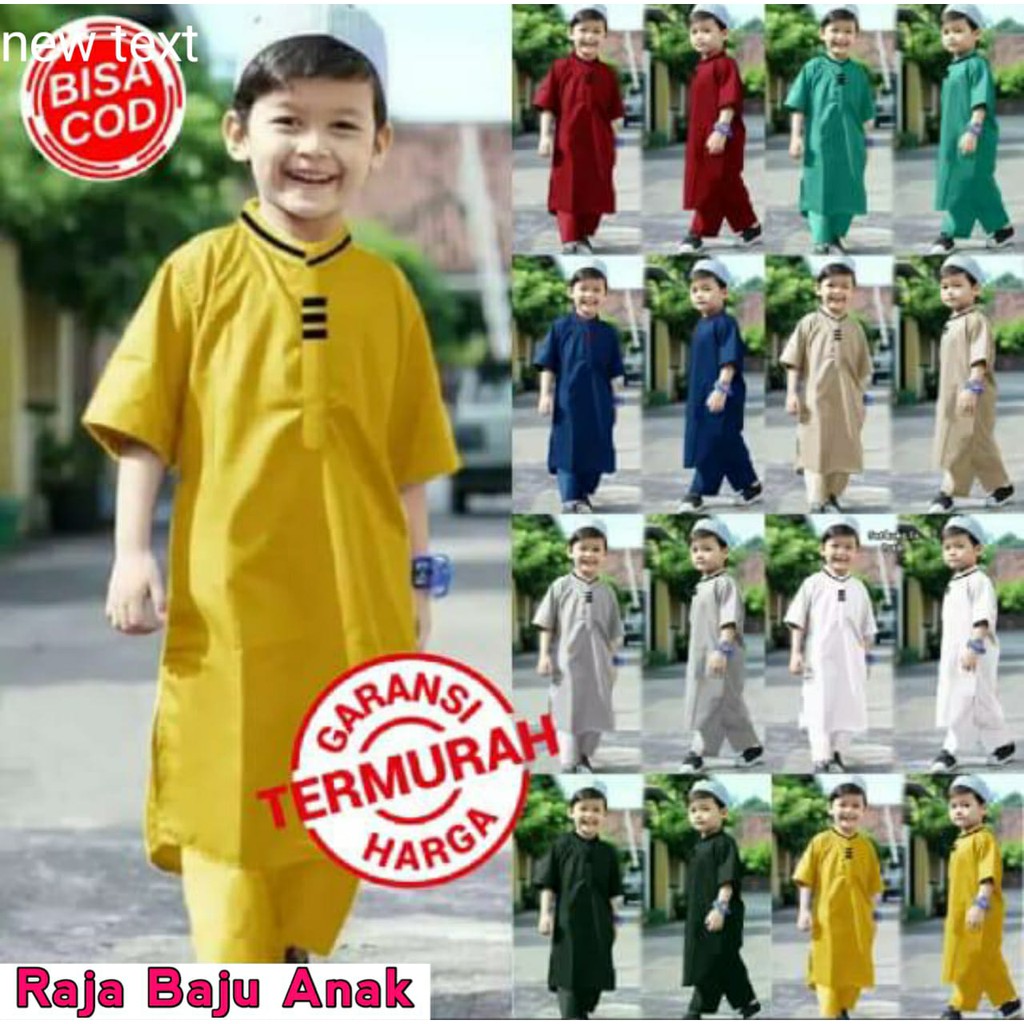 BAJU KOKO ANAK BAJU KOKO PAKISTAN ANAK BAJU MUSLIM ANAK LAKI LAKI 1-13 Thn BONUS PECI SETELAN KOKO