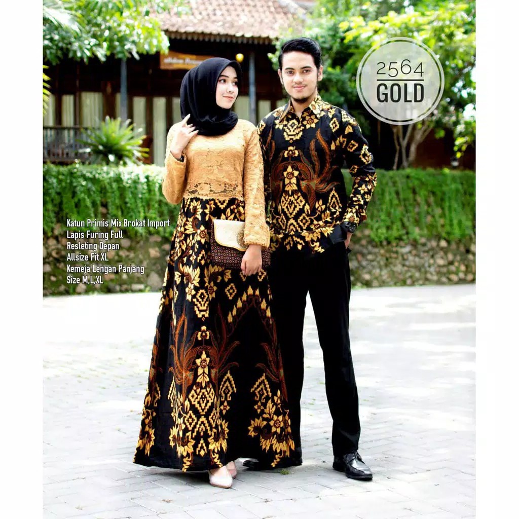 TERMURAH IPNU LAWASAN Couple Batik Gamis Brokat 2564 Maura Couple