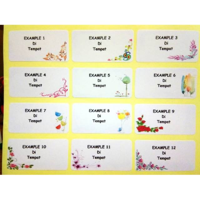 

Jasa label undangan, minimal order 120label, format dalam bentuk excel