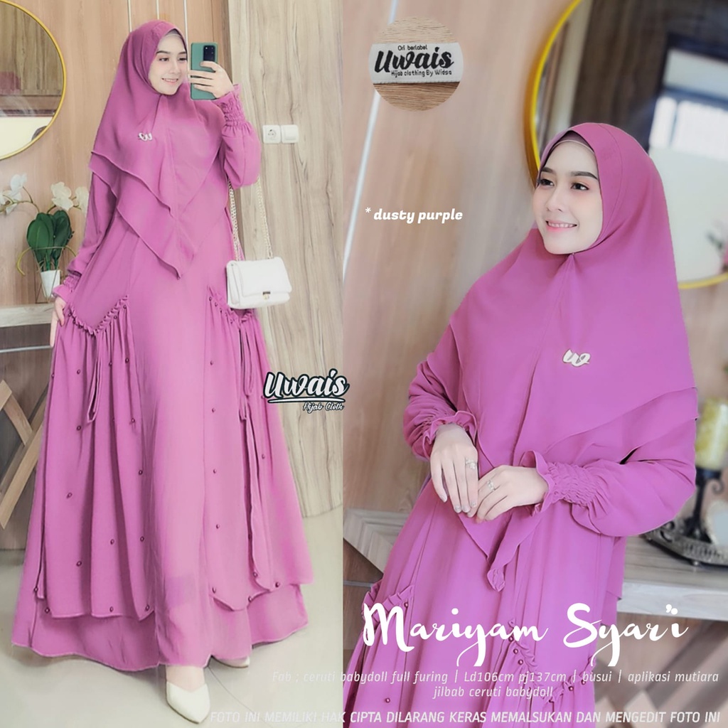 GAMIS SYARI SET KHIMAR  MARIYAM SYARI ORIGINAL BRAND UWAIS