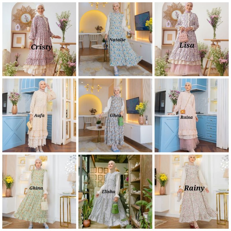 (Siap Kirim) Haideeorlin Haura & Midi Raya Dress