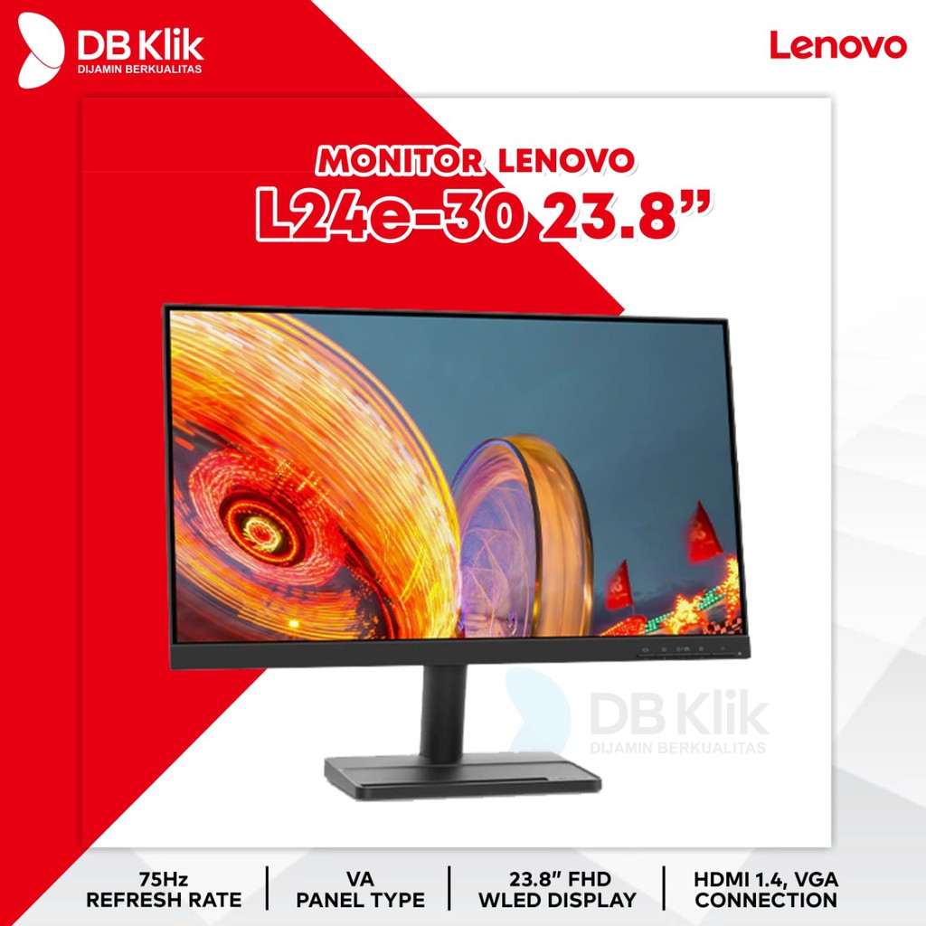 LED Monitor Lenovo L24e-30 23.8 75Hz FHD HDMI VGA - Lenovo L24e 30...