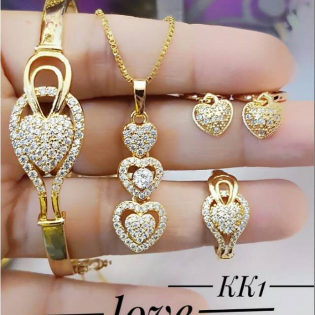 Xuping set perhiasan lapis emas 24k 1843