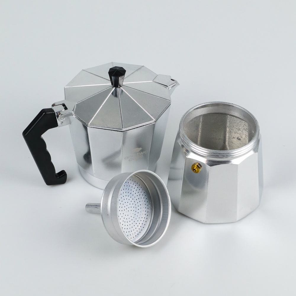 Espresso Coffee Maker Moka Pot Teko Stovetop Filter 450ml 9 Cups - JF112 - 7RHZ1VSV Silver