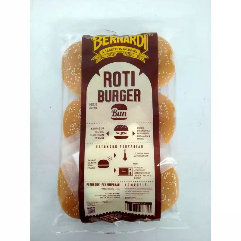 

Roti Burger Wijen BERNARDI besar isi 6pc