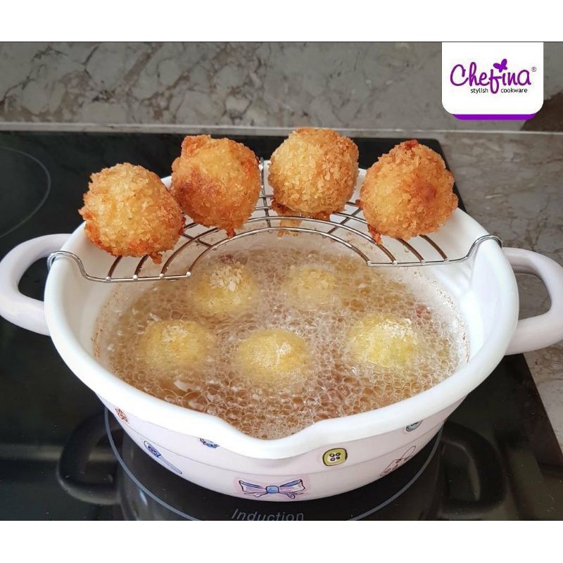 Wajan Enamel FREE Peniris / Tempura Nabe Chefina Enamel