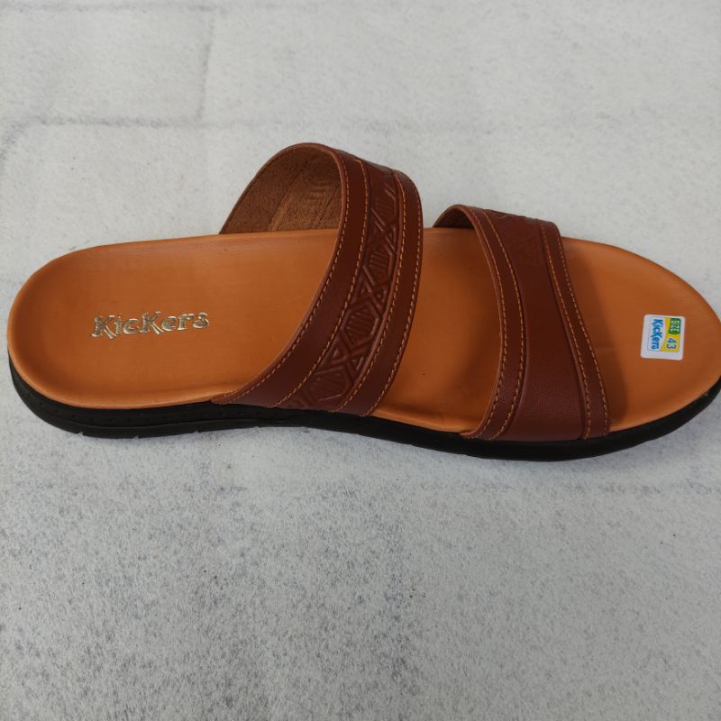 Sandal Slop Pria Kulit Impor Original Santai Formal