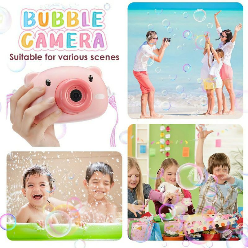 mainan bubble elektrik kamera bubble blower machine bonus cairan bubble