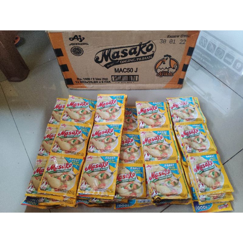 

MASAKO Rasa Kaldu Ayam / sapi RENCENG 9 gr x 12 Sachet