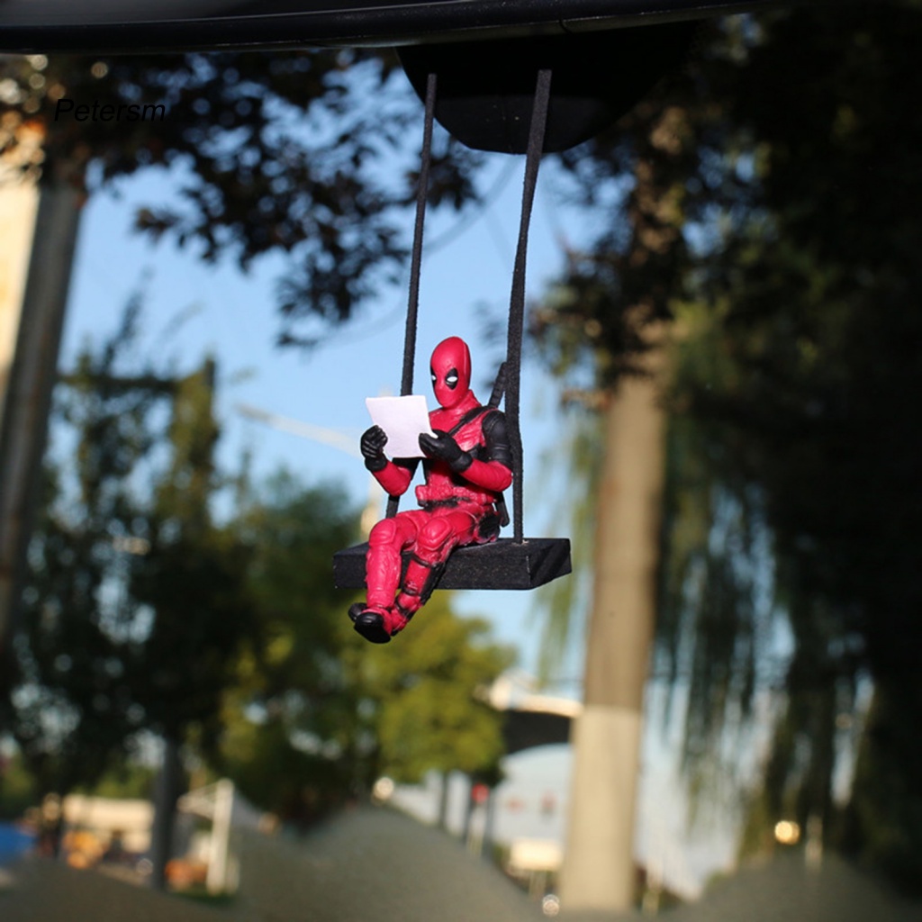 Pp Boneka Deadpool Dengan Tali Lanyard Untuk Dekorasi Kaca Spion Mobil