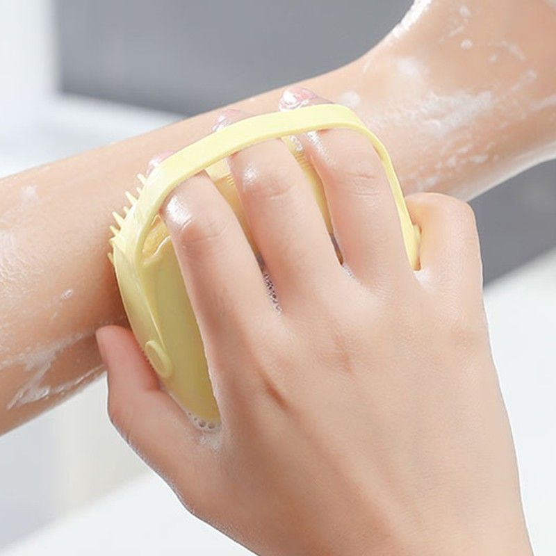 Sikat Dispenser Sabun Cair dan Batang untuk Mandi / Spons Mandi / Sikat Badan Silikon Lembut Sikat Badan Kepala Shower Brush Silicone Dispenser