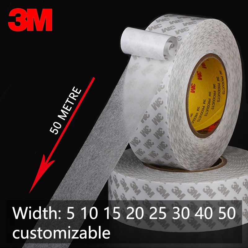 

Lakban Double Side Strong Sticky Glue Tape 10mm 50 meter Double coated tissue tape - White