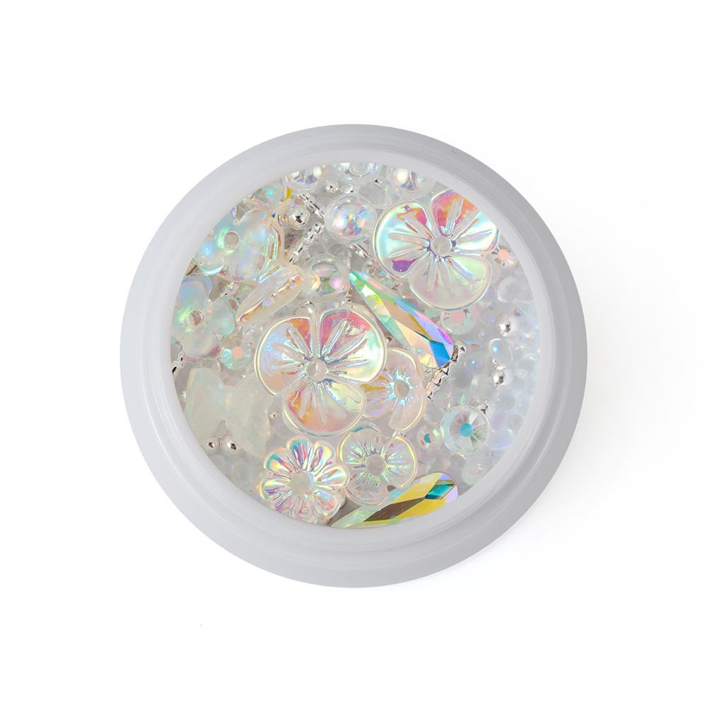 Preva Nail Kristal Kuku Kuku Nail Art Dekorasi Kupu Mix Logam Mutiara Warna Warni