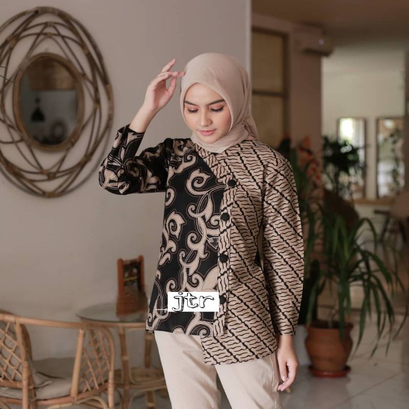 BAJU BATIK WANITA MODERN KERJA ATASAN BATIK KANTOR WANITA
