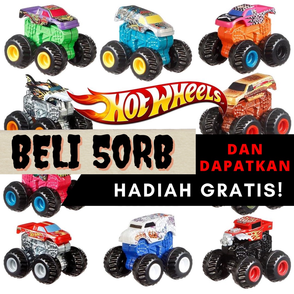 Monster Trucks MINI BLIND BAGS | SERIES A Diecast Hot Wheels Mobil Mainan Anak Jam HW Hotwheels | Zombie Wrex V8 Bomber Podium Crasher Test Subject All Beefed Up Hissy Fit Bone Shaker Shark Wreak Milk Monster Racing