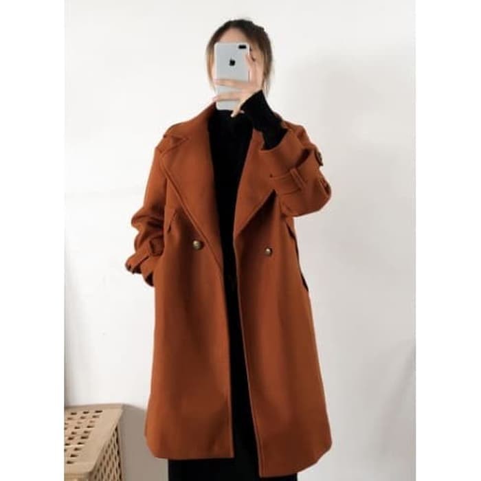 Jaket coat mantel baju hangat wanita korea